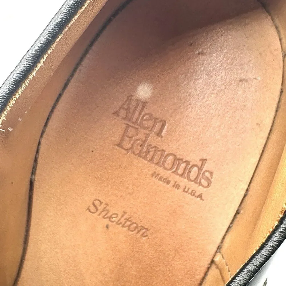 Allen Edmonds Shelton Oxford Shoes Mens Size 11.5 D Black Dress Cap Toe USA